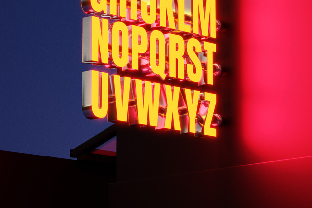 Lettre relief lumineuse